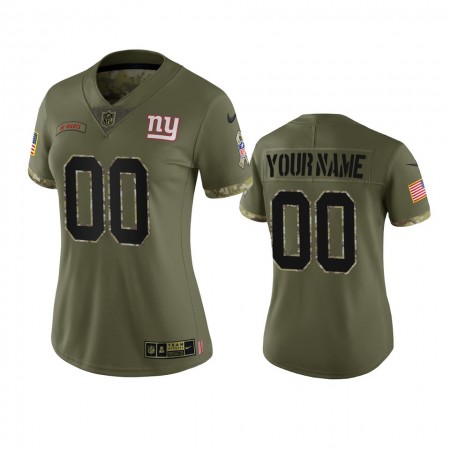 Maillot New York Giants Custom Olive 2022 Salute To Service Limited - Femme